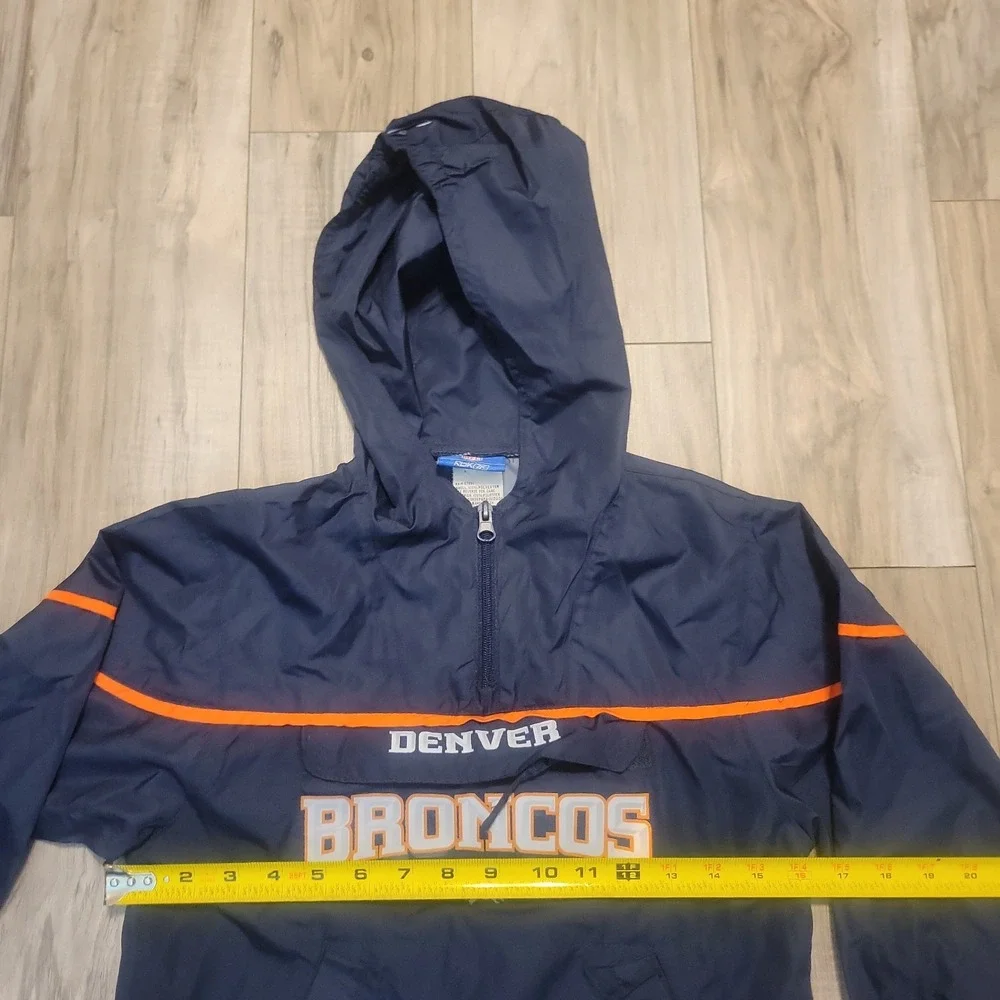 Denver Broncos Reebok Hoodie Pullover Jacket Kids 5/6 Navy Blue Pockets